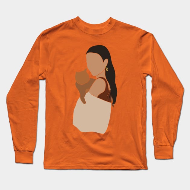 Lady Red Cat Long Sleeve T-Shirt by JunkyDotCom